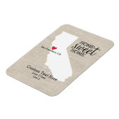 California State Love Home Sweet Home Custom Map Magneet (Linkerzijde)