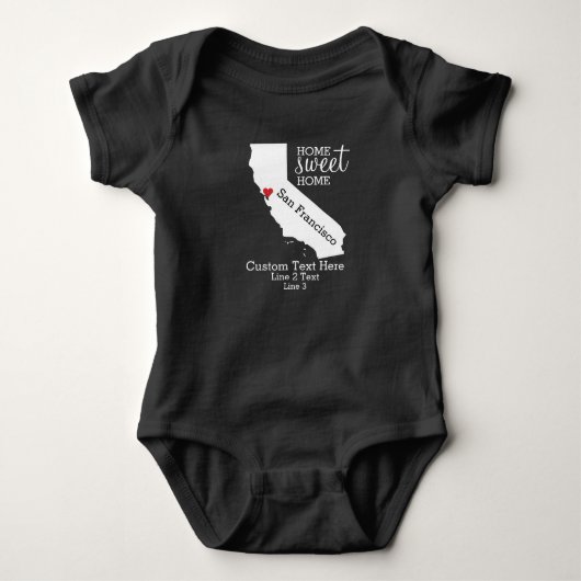 California State Love Home Sweet Home Custom Map Romper (Voorkant)