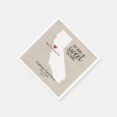 California State Love Home Sweet Home Custom Map Servetten (Hoek)