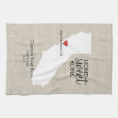 California State Love Home Sweet Home Custom Map Theedoek (Horizontaal)