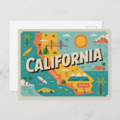 California State Map Briefkaart (Voorkant / Achterkant)