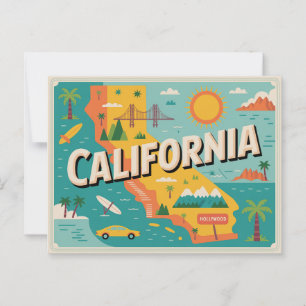 California State Map Briefkaart