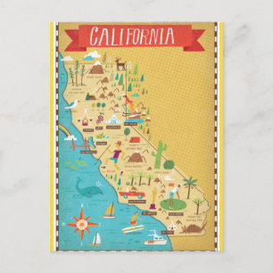 California State Map Briefkaart