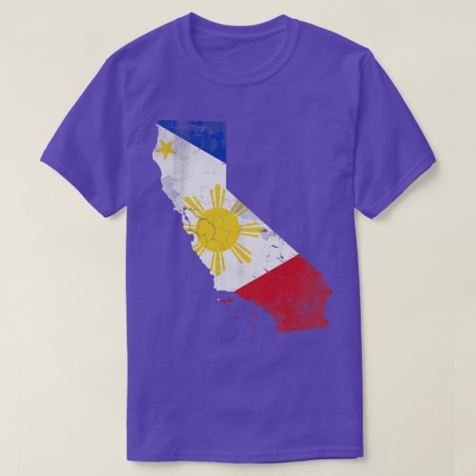 California State Map Filipino American Flag Philip T-shirt (Design voorkant)