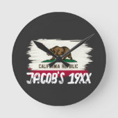 California State Map Flag Design | Golden State Ronde Klok (Voorkant)