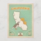 California State Map | Golden State Briefkaart (Voorkant)