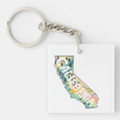 California State Map Illustration Sleutelhanger (voorkant)