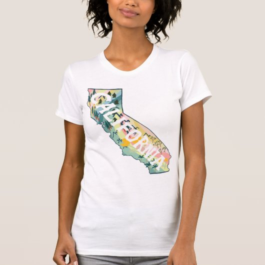 California State Map Illustration T-shirt (Voorkant)