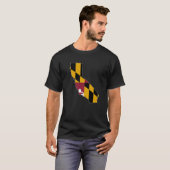 CALIFORNIA STATE MAP MARYLAND MD Flag Roots Mannen T-shirt (Voorkant volledig)