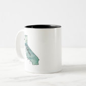 California State Map Waterverf Tweekleurige Koffiemok (Voorkant links)