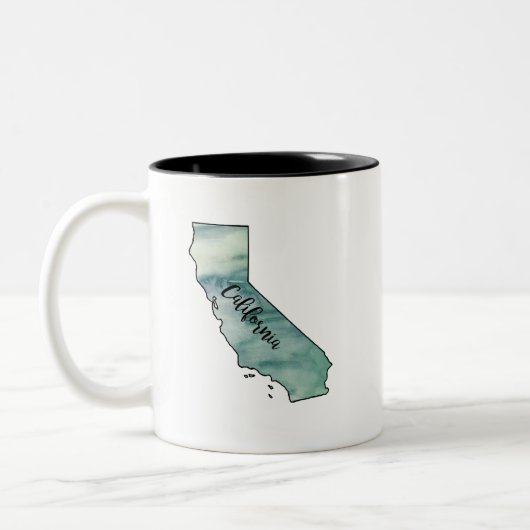 California State Map Waterverf Tweekleurige Koffiemok (Links)