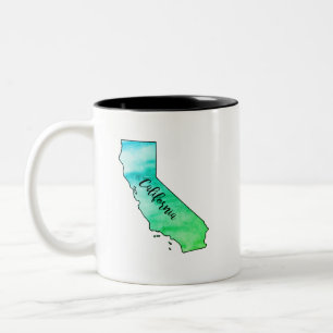 California State Map Waterverf Tweekleurige Koffiemok