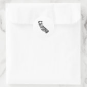 California State Naam Word Art Zwart Ronde Sticker (Tas)