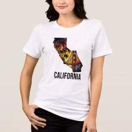 California State Outline Tattoo stijl palmbomen Tri-Blend Shirt