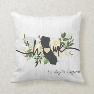 California State Personalized Home City Rustic Kussen