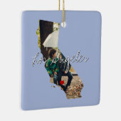 California State Photo insert and town name Keramisch Ornament (Rechts)