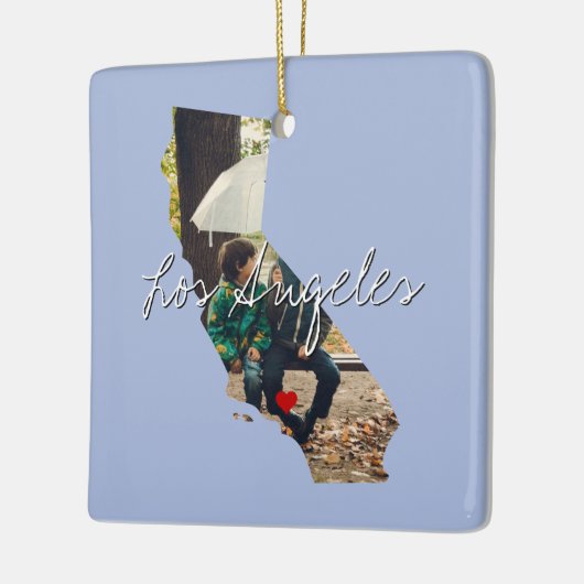 California State Photo insert and town name Keramisch Ornament (Links)