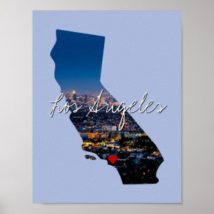 California State Photo insert and town name Poster