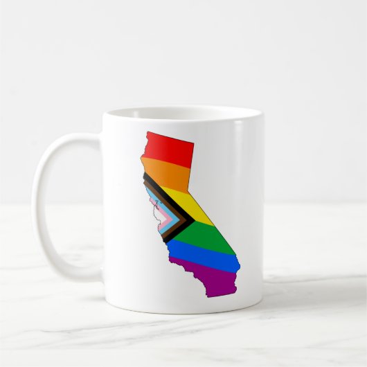 California State Pride LGBTQ Progress Pride Koffiemok (Links)