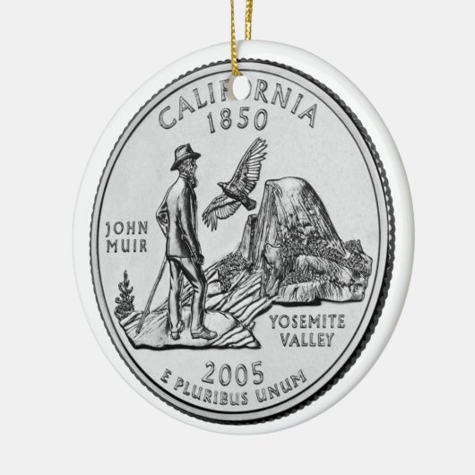California State Quarter Keramisch Ornament (Links)