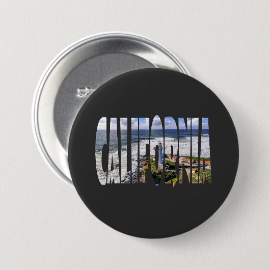 California state ronde button 7,6 cm (Voorkant /achterkant)