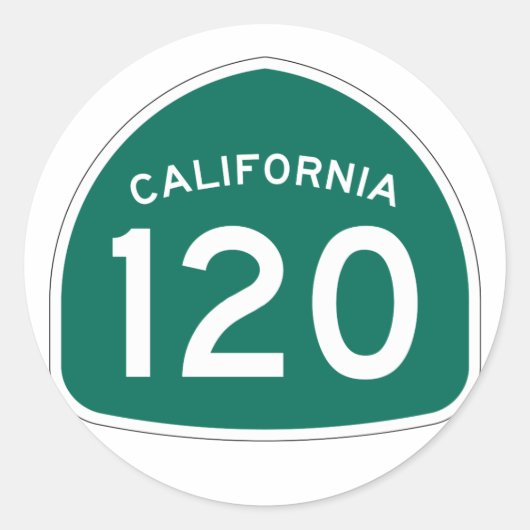 California State Route 120 Ronde Sticker (Voorkant)