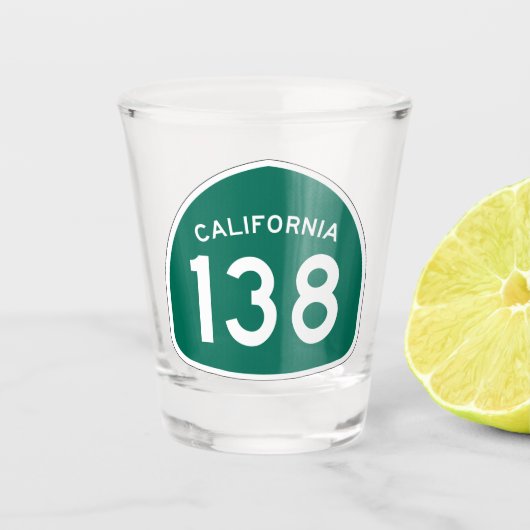 California State Route 138 Shot Glas (Voorkant)