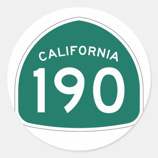California State Route 190 Ronde Sticker (Voorkant)