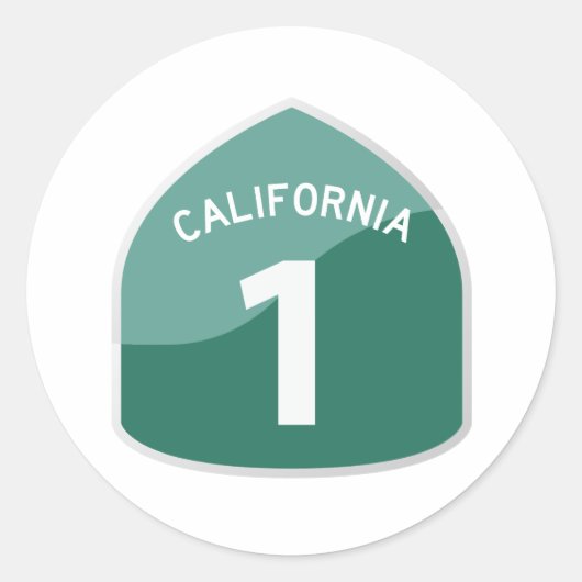 California State Route 1 Pacific Coast Highway Ronde Sticker (Voorkant)
