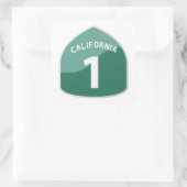 California State Route 1 Pacific Coast Highway Vierkante Sticker (Tas)
