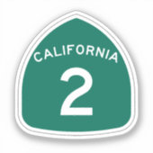 California State Route 2 Classic Round Sticker (Voorkant)