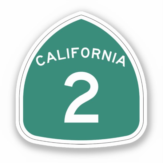 California State Route 2 Classic Round Sticker (Voorkant)