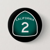 California State Route 2 Ronde Button 5,7 Cm (Voorkant)