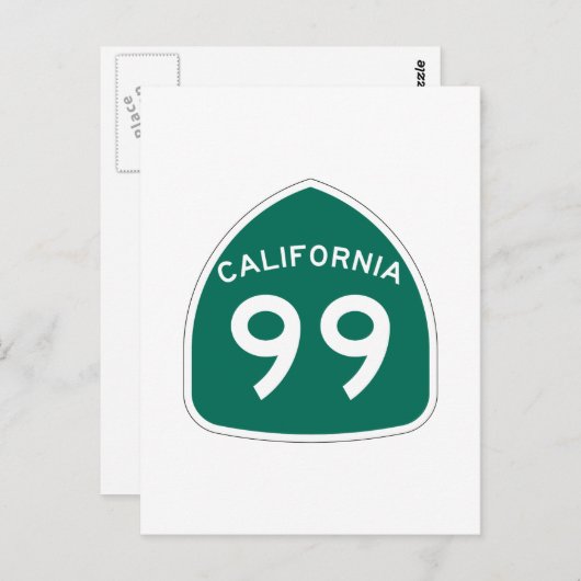 California State Route 99 Briefkaart (Voorkant / Achterkant)