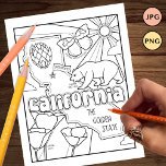 California State Shape and Facts kleurplaat Flyer<br><div class="desc">door leapdaze</div>