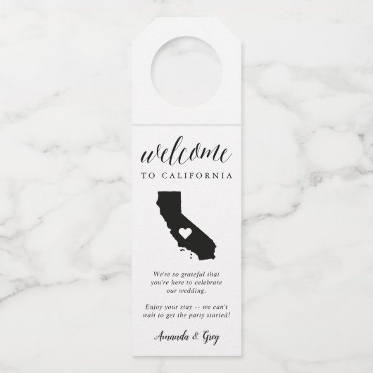 California State Wedding Welkom Flessenhanger (Voorkant)