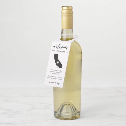 California State Wedding Welkom Flessenhanger (Schuin)