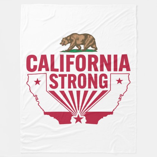 California Strong Grizzly Beer Fleece Deken (Voorkant)
