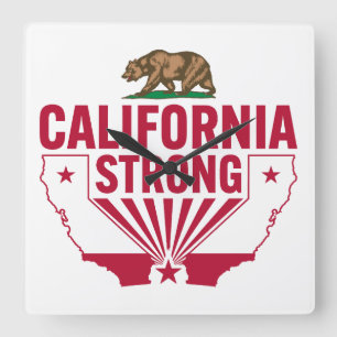 California Strong Grizzly Beer Vierkante Klok