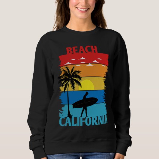 California Summer Beach Vintage Sunset  2 Trui (Voorkant)