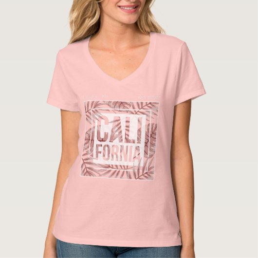 California Summer Forever- Tropical Leaves T-shirt (Voorkant)
