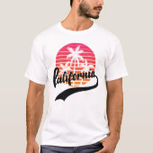 California Summer Retro Sunset Mannen T-Shirt (Voorkant)