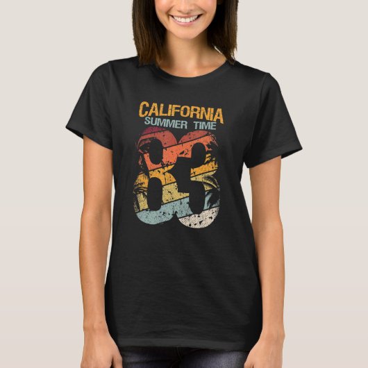 California Summer Time 83 Beach Santa Cruz Surfing T-shirt (Voorkant)