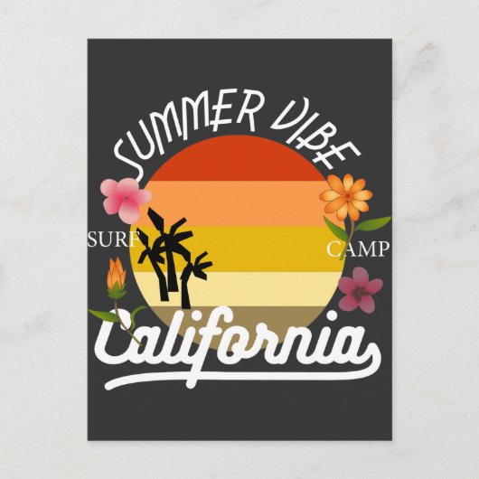 California Summer Vibe Surf Camp Briefkaart (Voorkant)