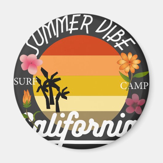 California Summer Vibe Surf Camp Magnet (Voorkant)