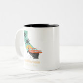 California Sunny State Tweekleurige Koffiemok (Voorkant links)