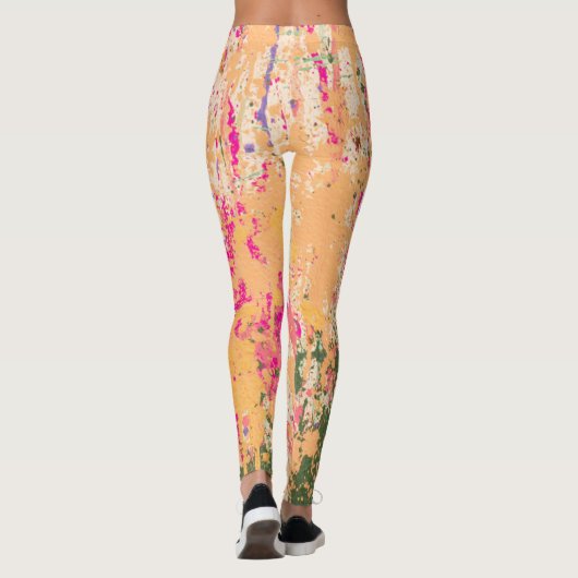 California Sunset Abstracte Splatter Paint Leggings (Achterkant)