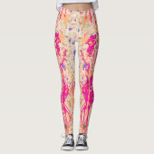 California Sunset Abstracte Splatter Paint Leggings (Voorkant)