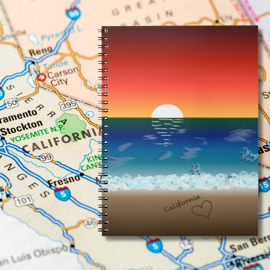 California Sunset | Beach Sand Heart Notitieboek