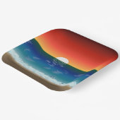 California Sunset | Beach Sand Heart Papieren Bordje (Gebogen)